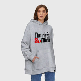 Худи SuperOversize хлопок с принтом The SexMafia , 70% хлопок, 30% полиэстер, мягкий начес внутри | карман-кенгуру, эластичная резинка на манжетах и по нижней кромке, двухслойный капюшон
 | mafia | мафия