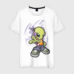 Мужская футболка хлопок с принтом Инопланетянин (5) , 100% хлопок | прямой крой, круглый вырез горловины, длина до линии бедер, слегка спущенное плечо. | alien | гуманоид | инопланетянин | летающая тарелка | нло | пришельцы
