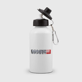 Бутылка спортивная с принтом Mass effect (2) , металл | емкость — 500 мл, в комплекте две пластиковые крышки и карабин для крепления | Тематика изображения на принте: 