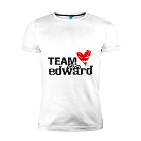 Мужская футболка премиум с принтом Team edward , 92% хлопок, 8% лайкра | приталенный силуэт, круглый вырез ворота, длина до линии бедра, короткий рукав | Тематика изображения на принте: new moon | twilight | затмение | новолуние | сага | сумерки | эдвард