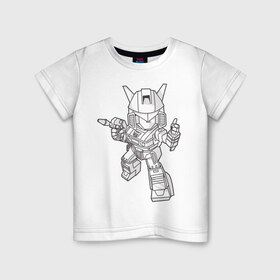 Детская футболка хлопок с принтом Робот (3) , 100% хлопок | круглый вырез горловины, полуприлегающий силуэт, длина до линии бедер | robot | робот | трансформеры