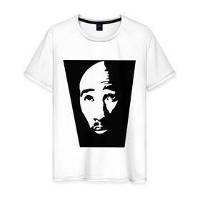Мужская футболка хлопок с принтом 2pac face , 100% хлопок | прямой крой, круглый вырез горловины, длина до линии бедер, слегка спущенное плечо. | gansta | hip | hop | rap | tupac | рэп | тупак | хип | хоп