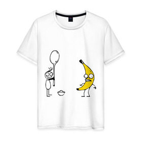Мужская футболка хлопок с принтом I`m a Banana , 100% хлопок | прямой крой, круглый вырез горловины, длина до линии бедер, слегка спущенное плечо. | Тематика изображения на принте: банан