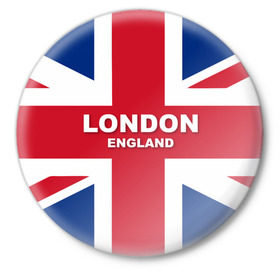 Значок с принтом London (England) ,  металл | круглая форма, металлическая застежка в виде булавки | Тематика изображения на принте: лондон
