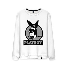 Мужской свитшот хлопок с принтом Playboy (Человек-кролик) , 100% хлопок |  | кролик | плейбой | плэйбой | символа playboy человек кролик. rabbitman.playboy
