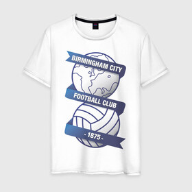 Мужская футболка хлопок с принтом FA Premier League. Birmingham City FC. , 100% хлопок | прямой крой, круглый вырез горловины, длина до линии бедер, слегка спущенное плечо. | 