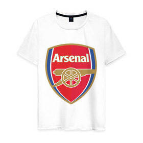 Мужская футболка хлопок с принтом FA Premier League. Arsenal FC. , 100% хлопок | прямой крой, круглый вырез горловины, длина до линии бедер, слегка спущенное плечо. | арсенал