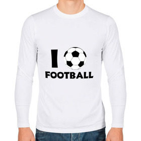 Мужской лонгслив хлопок с принтом I love football , 100% хлопок |  | footall | мяч | я люблю футбол
