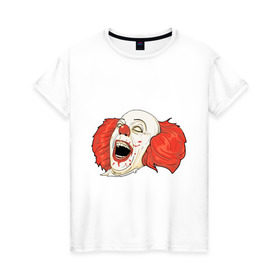 Женская футболка хлопок с принтом Evil Clown , 100% хлопок | прямой крой, круглый вырез горловины, длина до линии бедер, слегка спущенное плечо | evil clown | злой клоун | клоун