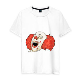 Мужская футболка хлопок с принтом Evil Clown , 100% хлопок | прямой крой, круглый вырез горловины, длина до линии бедер, слегка спущенное плечо. | Тематика изображения на принте: evil clown | злой клоун | клоун