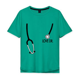 Мужская футболка хлопок Oversize с принтом Love Dr. House , 100% хлопок | свободный крой, круглый ворот, “спинка” длиннее передней части | house | house md | доктор хауз | доктор хаус | фонендоскоп | хаус | хью лори