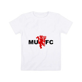 Детская футболка хлопок с принтом Манчестер Юнайтед (manchester united) , 100% хлопок | круглый вырез горловины, полуприлегающий силуэт, длина до линии бедер | manchester united | евро 2012 | манчестер юнайтед | футбольный клуб