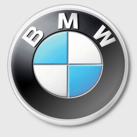 Значок с принтом BMW - эмблема ,  металл | круглая форма, металлическая застежка в виде булавки | bmv | bmw | x5 | бмв | логотип