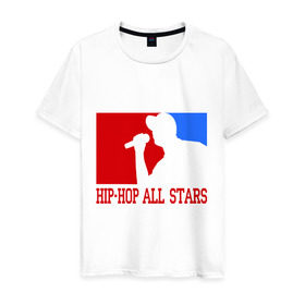 Мужская футболка хлопок с принтом Hip-hop all stars , 100% хлопок | прямой крой, круглый вырез горловины, длина до линии бедер, слегка спущенное плечо. | Тематика изображения на принте: хип хоп