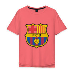 Мужская футболка хлопок Oversize с принтом Spanish Primera. FC Barсelona , 100% хлопок | свободный крой, круглый ворот, “спинка” длиннее передней части | barcelona | barcelona fc | барселона | евро 2012 | футбольный клуб барселона