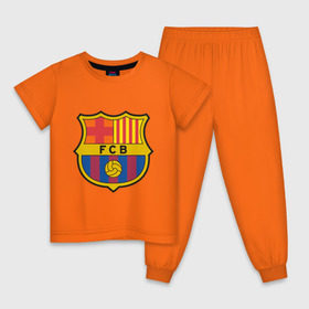 Детская пижама хлопок с принтом Spanish Primera. FC Barсelona , 100% хлопок |  брюки и футболка прямого кроя, без карманов, на брюках мягкая резинка на поясе и по низу штанин
 | barcelona | barcelona fc | барселона | евро 2012 | футбольный клуб барселона