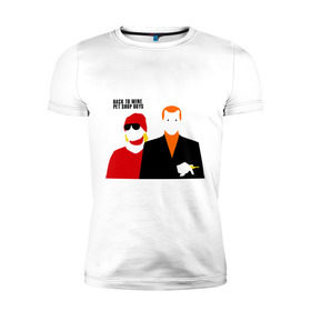 Мужская футболка премиум с принтом Pet Shop Boys (1) , 92% хлопок, 8% лайкра | приталенный силуэт, круглый вырез ворота, длина до линии бедра, короткий рукав | pet shop boys | pet shop boys   back to mineboys | shop boys | музыка | пет шоп бойс
