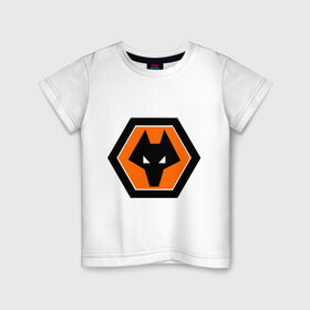 Детская футболка хлопок с принтом Wolverhampton Wanderers FC , 100% хлопок | круглый вырез горловины, полуприлегающий силуэт, длина до линии бедер | fa premier league.англия футбол | wolverhampton wanderers | английский футбольный клуб | фк англии