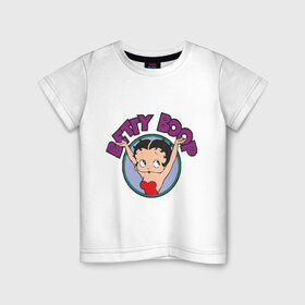 Детская футболка хлопок с принтом Betty boop , 100% хлопок | круглый вырез горловины, полуприлегающий силуэт, длина до линии бедер | Тематика изображения на принте: betty boop | бетти буп