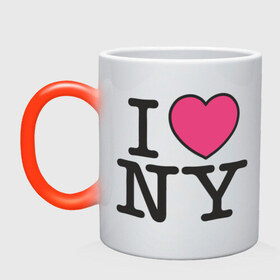 Кружка хамелеон с принтом I Love NY - Я люблю Нью-Йорк , керамика | меняет цвет при нагревании, емкость 330 мл | i love | i love ny | new york | new york. america | америка | американский | нью йорк | я люблю нью йорк