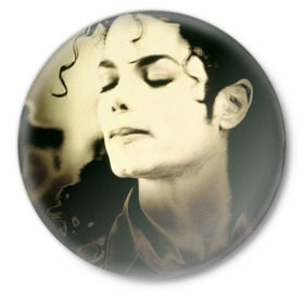 Значок с принтом Майкл Джексон ,  металл | круглая форма, металлическая застежка в виде булавки | billie jean | billy jean | michael jackson | майкл джексон