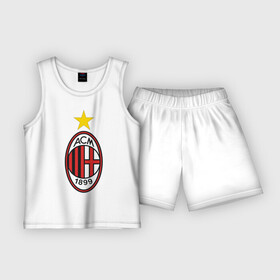 Детская пижама с шортами хлопок с принтом Italian Serie A. AC Milan ,  |  | italian serie a | milan | евро 2012 | итальянский футбол | милан | фк италии | футбольный клуб италии