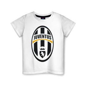 Детская футболка хлопок с принтом Italian Serie A. Juventus FC , 100% хлопок | круглый вырез горловины, полуприлегающий силуэт, длина до линии бедер | фк | ювентус