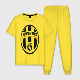 Мужская пижама хлопок с принтом Italian Serie A. Juventus FC , 100% хлопок | брюки и футболка прямого кроя, без карманов, на брюках мягкая резинка на поясе и по низу штанин
 | Тематика изображения на принте: фк | ювентус
