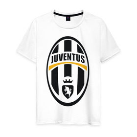 Мужская футболка хлопок с принтом Italian Serie A. Juventus FC , 100% хлопок | прямой крой, круглый вырез горловины, длина до линии бедер, слегка спущенное плечо. | фк | ювентус