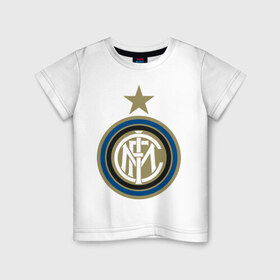 Детская футболка хлопок с принтом Italian Serie A. FC Internationale Milano , 100% хлопок | круглый вырез горловины, полуприлегающий силуэт, длина до линии бедер | Тематика изображения на принте: 