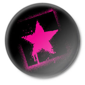 Значок с принтом Эмо звездочка ,  металл | круглая форма, металлическая застежка в виде булавки | Тематика изображения на принте: звездочка | субкультуры | эмо