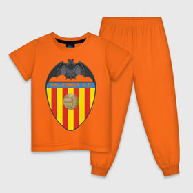 Детская пижама хлопок с принтом Spanish Primera. Valencia FC , 100% хлопок |  брюки и футболка прямого кроя, без карманов, на брюках мягкая резинка на поясе и по низу штанин
 | valencia | valencia fc | валенсия | евро 2012 | испания | сборная испании | фк | футбольный клуб