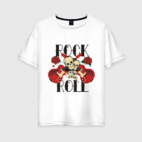 Женская футболка хлопок Oversize с принтом Rock (8) , 100% хлопок | свободный крой, круглый ворот, спущенный рукав, длина до линии бедер
 | heavy metal | metal | rocknroll | trash metal | гитары | метал | металл | рок | рок н ролл | рокrock | трэш метал | хеви метал | череп