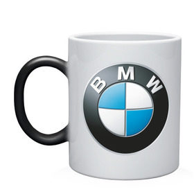 Кружка хамелеон с принтом BMW , керамика | меняет цвет при нагревании, емкость 330 мл | Тематика изображения на принте: bmw | авто | авто2012 | автомобиль | бмв | бренд | логотип | машина