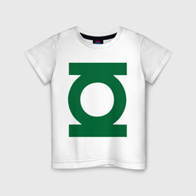 Детская футболка хлопок с принтом Зеленый фонарь , 100% хлопок | круглый вырез горловины, полуприлегающий силуэт, длина до линии бедер | зеленый фонарь