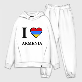 Мужской костюм хлопок OVERSIZE с принтом I love Armenia ,  |  | armenia | армению | армения | армяне | армянин | ереван | люблю | флаг