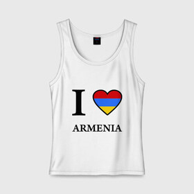 Женская майка хлопок с принтом I love Armenia , 95% хлопок, 5% эластан |  | armenia | армению | армения | армяне | армянин | ереван | люблю | флаг
