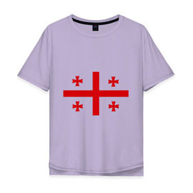 Мужская футболка хлопок Oversize с принтом Грузия , 100% хлопок | свободный крой, круглый ворот, “спинка” длиннее передней части | грузии | грузин | грузины | грузия | флаг