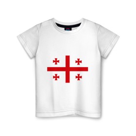 Детская футболка хлопок с принтом Грузия , 100% хлопок | круглый вырез горловины, полуприлегающий силуэт, длина до линии бедер | грузии | грузин | грузины | грузия | флаг
