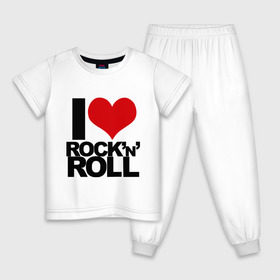 Детская пижама хлопок с принтом I love rock and roll , 100% хлопок |  брюки и футболка прямого кроя, без карманов, на брюках мягкая резинка на поясе и по низу штанин
 | Тематика изображения на принте: i love | rock | rock and roll | сердце | я люблю | я люблю рок н роллrock n roll