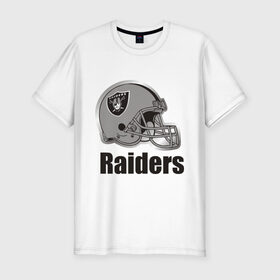 Мужская футболка премиум с принтом Raiders (2) , 92% хлопок, 8% лайкра | приталенный силуэт, круглый вырез ворота, длина до линии бедра, короткий рукав | freeride | raiders | райдер | райдеры | фрирайд | шлем