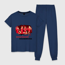 Женская пижама хлопок с принтом Desperate Housewives (5) , 100% хлопок | брюки и футболка прямого кроя, без карманов, на брюках мягкая резинка на поясе и по низу штанин | desperate housewives | отчаянные домохозяйки