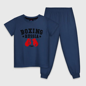 Детская пижама хлопок с принтом Boxing Russia time , 100% хлопок |  брюки и футболка прямого кроя, без карманов, на брюках мягкая резинка на поясе и по низу штанин
 | Тематика изображения на принте: boxing | boxing russia time | kickboxing | mix fight | бокс | боксер | кик бокс | кикбокс