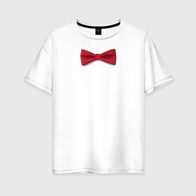 Женская футболка хлопок Oversize с принтом Стильная бабочка , 100% хлопок | свободный крой, круглый ворот, спущенный рукав, длина до линии бедер
 | бабочка | смокинг