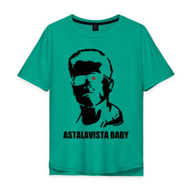 Мужская футболка хлопок Oversize с принтом Терминатор Astalavista Baby , 100% хлопок | свободный крой, круглый ворот, “спинка” длиннее передней части | terminator | асталависта | терминатор | шварц | шварценеггер | шварцнеггер