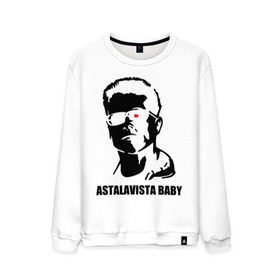 Мужской свитшот хлопок с принтом Терминатор Astalavista Baby , 100% хлопок |  | terminator | асталависта | терминатор | шварц | шварценеггер | шварцнеггер