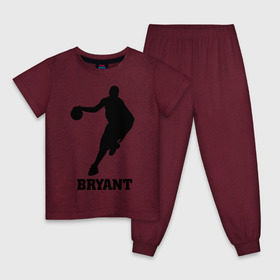 Детская пижама хлопок с принтом Basketball Star - Kobe Bryant , 100% хлопок |  брюки и футболка прямого кроя, без карманов, на брюках мягкая резинка на поясе и по низу штанин
 | kobe bryant | баскетболист | коби брайнт
