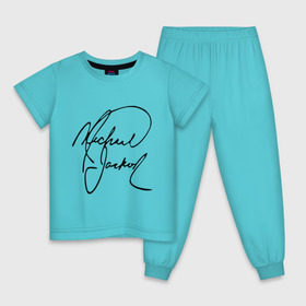 Детская пижама хлопок с принтом Michael Jackson (автограф) , 100% хлопок |  брюки и футболка прямого кроя, без карманов, на брюках мягкая резинка на поясе и по низу штанин
 | майкл джексон