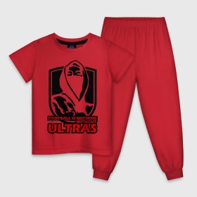 Детская пижама хлопок с принтом Football Ultras , 100% хлопок |  брюки и футболка прямого кроя, без карманов, на брюках мягкая резинка на поясе и по низу штанин
 | ультрас