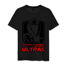 Мужская футболка хлопок с принтом Football Ultras , 100% хлопок | прямой крой, круглый вырез горловины, длина до линии бедер, слегка спущенное плечо. | ультрас